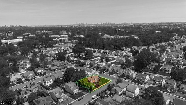 aerial view featuring a residential view