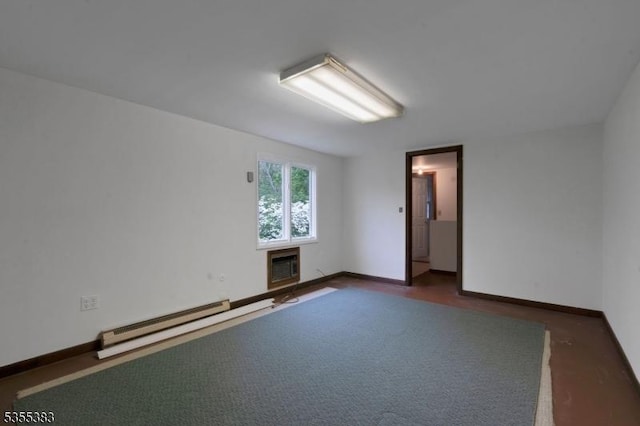 31 Charlotte Dr, Clinton Twp, NJ 08833 - unfurnished room featuring baseboards, a fireplace, and baseboard heating