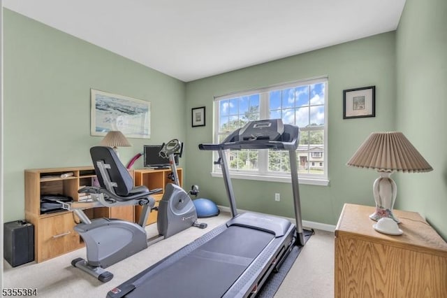 95 School House Rd, Jefferson Twp, NJ 07438 - exercise room with carpet flooring and baseboards