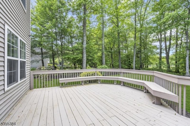 95 School House Rd, Jefferson Twp, NJ 07438 - wooden deck featuring view of wooded area