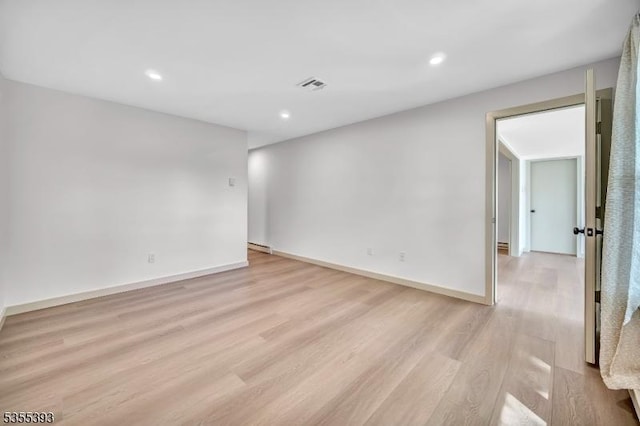 42B Catalpa Plz Unit B, Monroe Twp, NJ 08831 - empty room with light wood-type flooring, recessed lighting, and baseboards