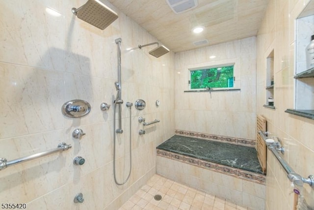 59 Green Hill Rd, Kinnelon Boro, NJ 07405 - bathroom with a tile shower and tile patterned flooring