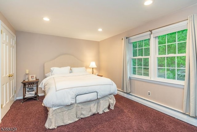 59 Green Hill Rd, Kinnelon Boro, NJ 07405 - bedroom featuring carpet flooring, recessed lighting, and baseboard heating