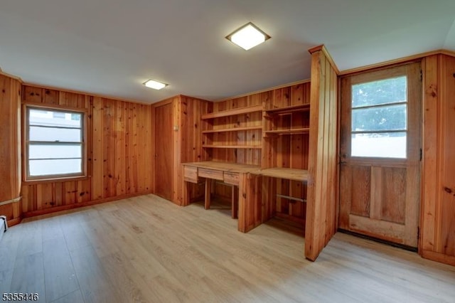 377 Delaware Ave, Union Twp, NJ 07083 - unfurnished office with light wood finished floors, plenty of natural light, and wooden walls