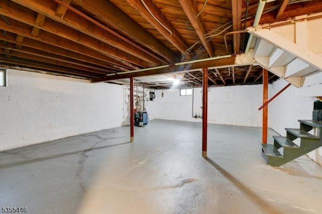 377 Delaware Ave, Union Twp, NJ 07083 - below grade area with stairway and a heating unit