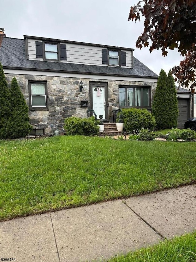 964 Moessner Ave, Union Twp, NJ 07083 - view of front of property with stone siding and a front yard