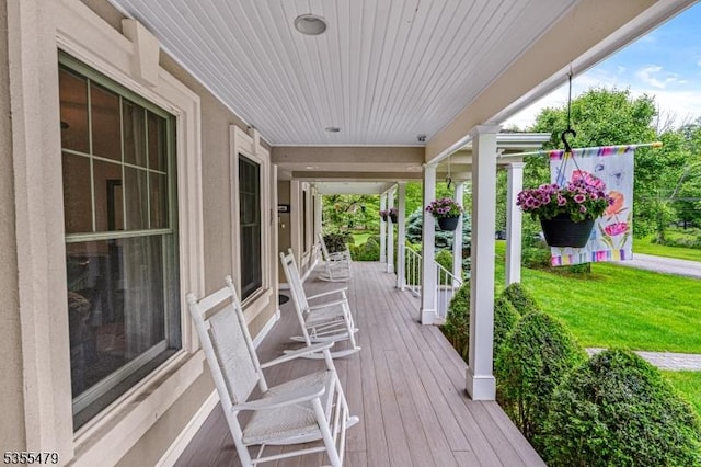 wooden deck with a porch