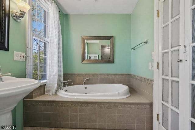 full bath with a bath