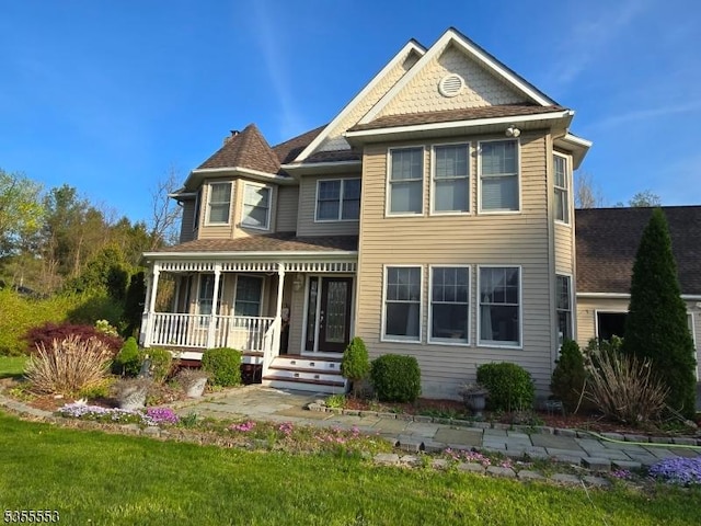 133 River Rd, Montague Twp, NJ 07827 - victorian house with covered porch and roof with shingles