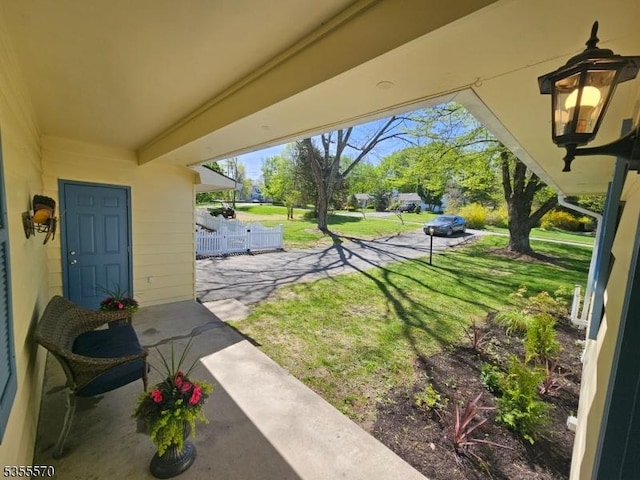 view of grassy yard