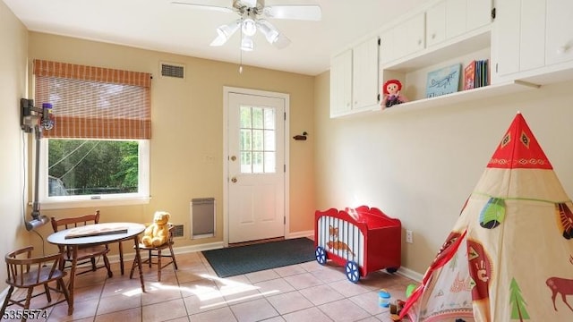 10 Stacy Dr, Montgomery Twp, NJ 08502 - entryway with a ceiling fan, light tile patterned floors, and baseboards