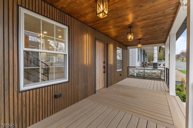 wooden deck with a porch