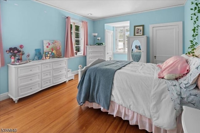 1330 Great Rd, Montgomery Twp, NJ 08540 - bedroom featuring light wood-style flooring, baseboards, and crown molding