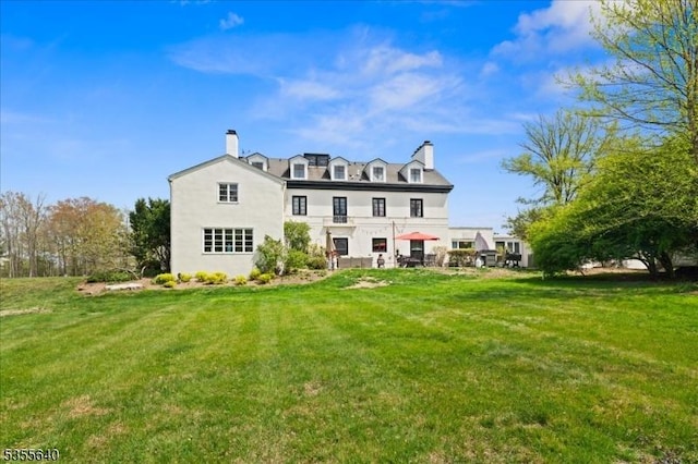 1330 Great Rd, Montgomery Twp, NJ 08540 - rear view of house with a chimney and a lawn