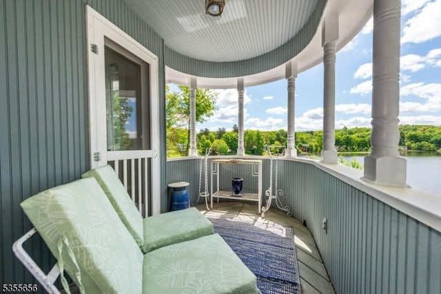 40 Hemlock Ave, Andover Twp, NJ 07860 - sunroom / solarium with a water view and view of wooded area