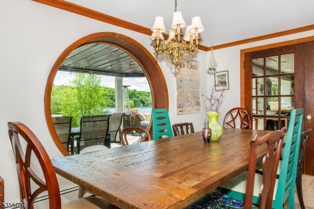 40 Hemlock Ave, Andover Twp, NJ 07860 - dining space featuring a chandelier and ornamental molding