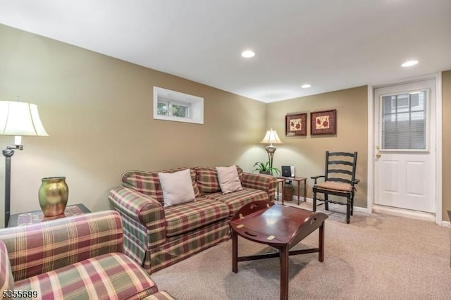 130 Coriell Ave, Fanwood Boro, NJ 07023 - carpeted living area featuring baseboards and recessed lighting