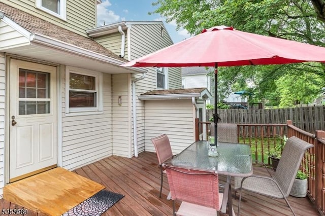 130 Coriell Ave, Fanwood Boro, NJ 07023 - wooden terrace with outdoor dining area