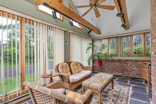 130 Coriell Ave, Fanwood Boro, NJ 07023 - sunroom / solarium with a ceiling fan, plenty of natural light, and lofted ceiling