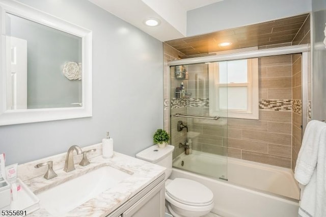 10 Tulsa Trl, Hopatcong Boro, NJ 07843 - full bathroom with toilet, recessed lighting, vanity, and combined bath / shower with glass door
