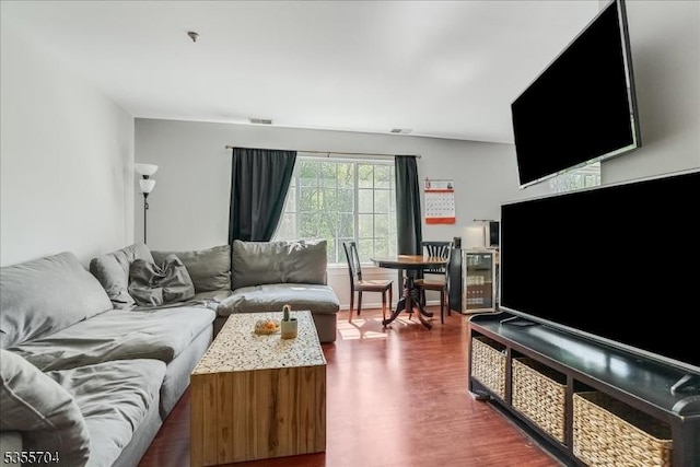 81 Village Dr Unit 81, Morris Twp, NJ 07960 - living area featuring visible vents and dark wood-type flooring
