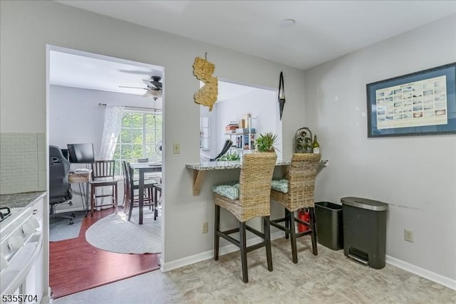 81 Village Dr Unit 81, Morris Twp, NJ 07960 - interior space with tile patterned floors, baseboards, and ceiling fan