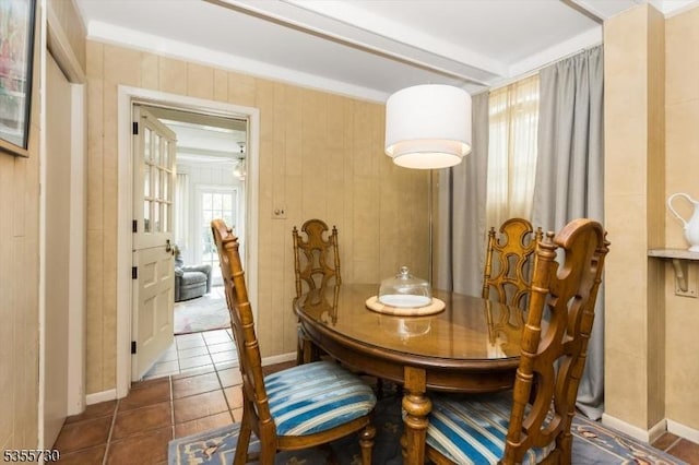 197 Nutley Ave, Nutley Twp, NJ 07110 - dining space with baseboards and tile patterned flooring
