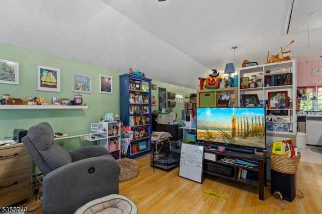 194 James St, Morris Twp, NJ 07960 - home office featuring wood finished floors and vaulted ceiling