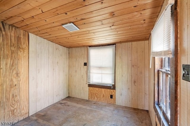 55 E Shore Culver Rd, Frankford Twp, NJ 07826 - spare room featuring wood ceiling and wood walls