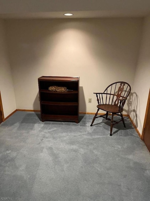 87 Sycamore Ct, Bernards Twp, NJ 07920 - sitting room featuring baseboards, carpet floors, and recessed lighting