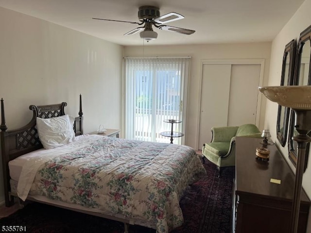 87 Sycamore Ct, Bernards Twp, NJ 07920 - bedroom featuring a closet and ceiling fan