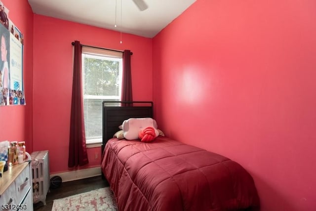280 E Hazelwood Ave, Rahway City, NJ 07065 - bedroom with wood finished floors, baseboards, and a ceiling fan
