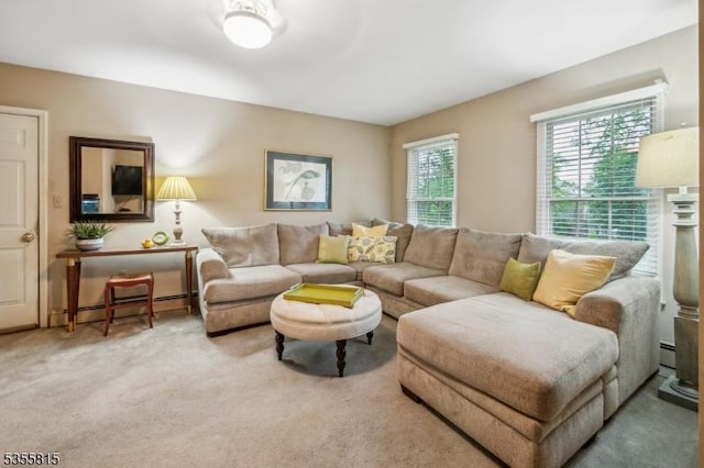 1078 Mountain Ave, Berkeley Heights Twp, NJ 07922 - living room featuring a baseboard radiator and carpet flooring