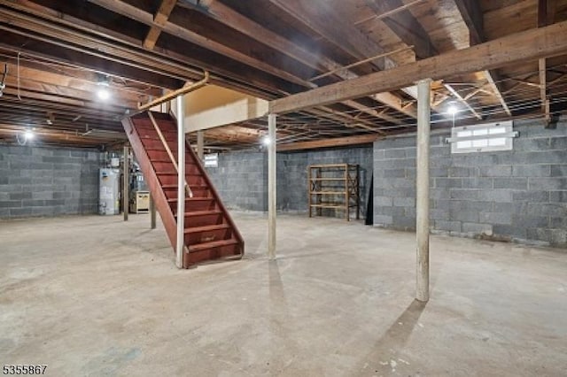 7 Fairhaven Dr, Parsippany-Troy Hills Twp, NJ 07950 - below grade area with gas water heater and stairway