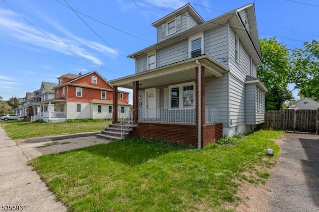 traditional style home with a porch