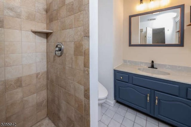 7 Capstan Rd, West Milford Twp, NJ 07480 - full bath with vanity, toilet, a tile shower, and tile patterned floors