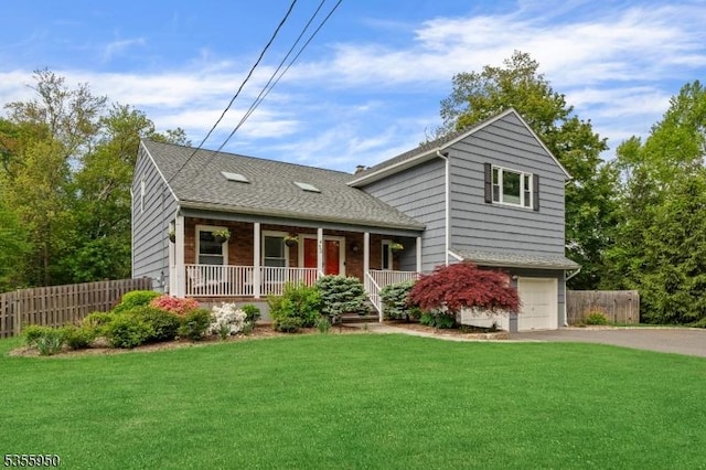 53 Woodland Ave, Morris Twp, NJ 07960 - tri-level home featuring covered porch, asphalt driveway, and a garage