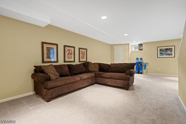 53 Woodland Ave, Morris Twp, NJ 07960 - living area with carpet floors, baseboards, and recessed lighting