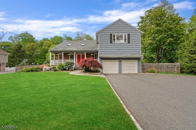 53 Woodland Ave, Morris Twp, NJ 07960 - tri-level home featuring a porch, driveway, and an attached garage