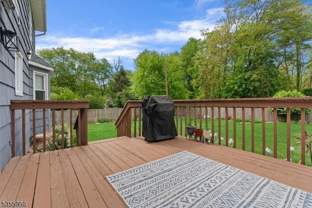 53 Woodland Ave, Morris Twp, NJ 07960 - wooden terrace featuring grilling area and view of scattered trees