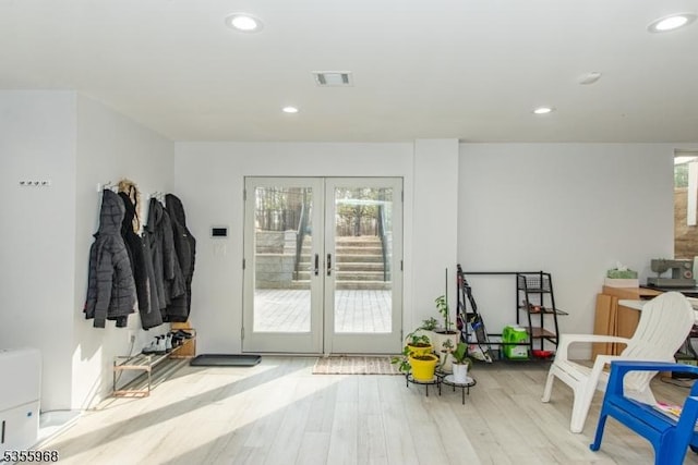 34 W Shore Rd, Mountain Lakes Boro, NJ 07046 - doorway to outside with healthy amount of natural light, french doors, wood finished floors, and recessed lighting