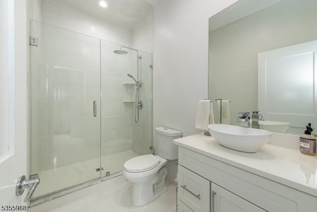 34 W Shore Rd, Mountain Lakes Boro, NJ 07046 - bathroom with a shower stall, toilet, and vanity