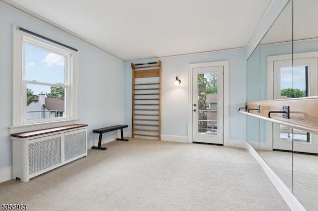 10 Highland Pl, West Orange Twp, NJ 07052 - unfurnished room featuring radiator heating unit, carpet flooring, and baseboards