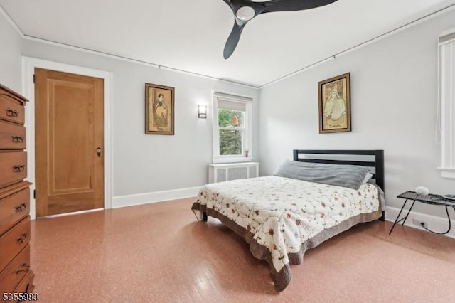 10 Highland Pl, West Orange Twp, NJ 07052 - bedroom with baseboards and a ceiling fan