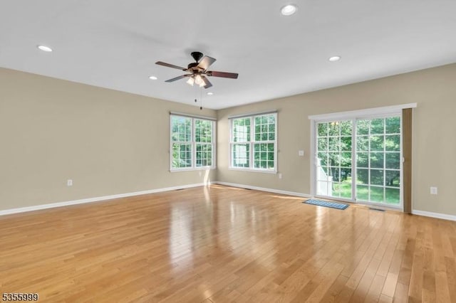 27 Jays Cor, Franklin Twp, NJ 08873 - unfurnished room with ceiling fan, plenty of natural light, light wood-type flooring, and recessed lighting