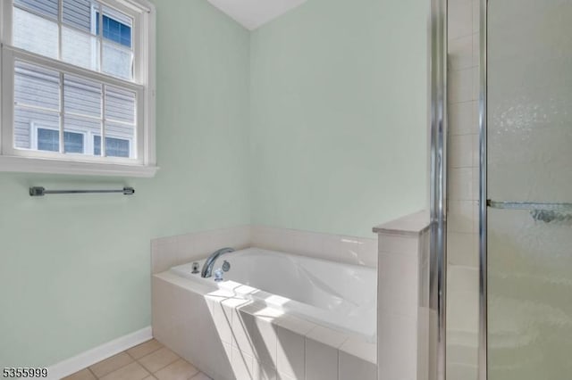 27 Jays Cor, Franklin Twp, NJ 08873 - bathroom with tile patterned floors, a stall shower, and a bath