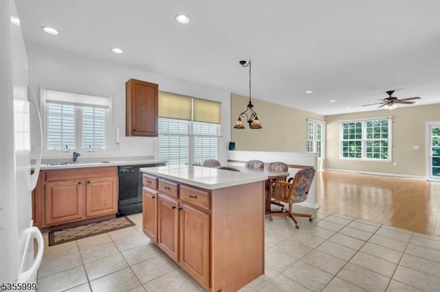 27 Jays Cor, Franklin Twp, NJ 08873 - kitchen featuring healthy amount of natural light, light countertops, dishwasher, pendant lighting, and recessed lighting
