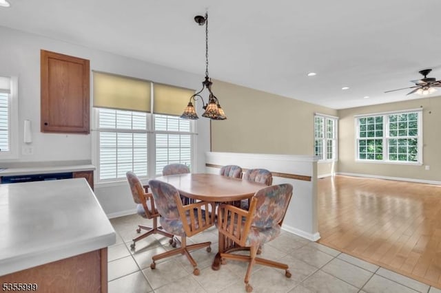 27 Jays Cor, Franklin Twp, NJ 08873 - dining room featuring plenty of natural light, ceiling fan, recessed lighting, and light tile patterned flooring