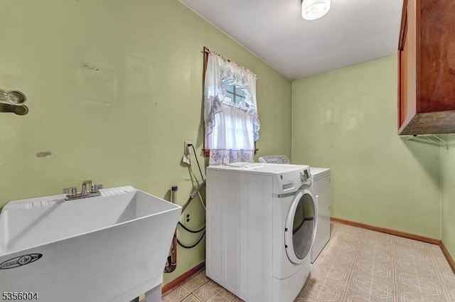 45 Ninth St, Hillsborough Twp, NJ 08821 - washroom featuring cabinet space, independent washer and dryer, and light floors