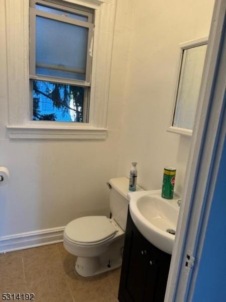 5 Franklin Blvd, Franklin Twp, NJ 08873 - bathroom with vanity, toilet, tile patterned floors, and baseboards